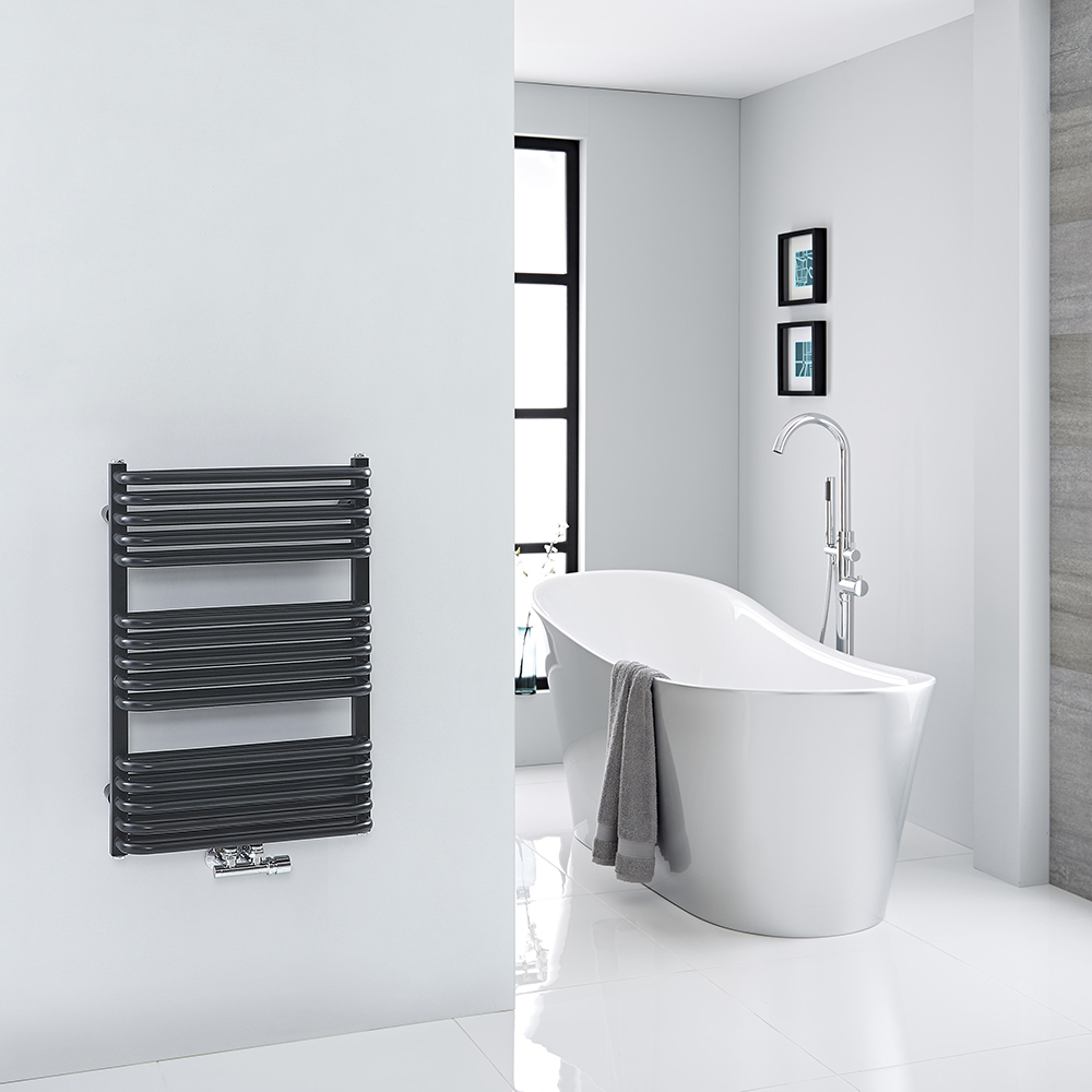 Sèche-serviettes – Raccordement central – Noir – 73,6 cm x 50 cm - Arch