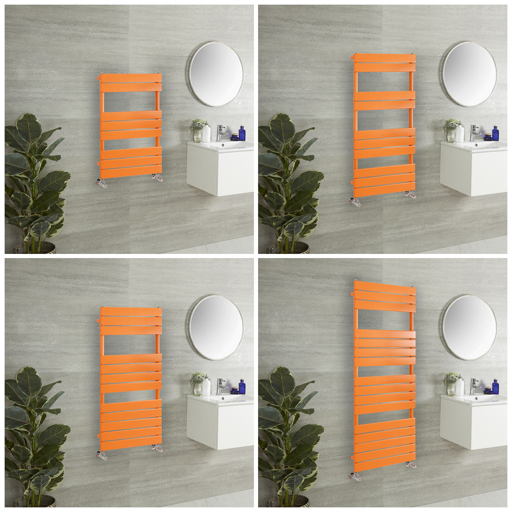 Sèche-serviettes design plat - Orange (Sunset Orange) - Choix de tailles - Lustro