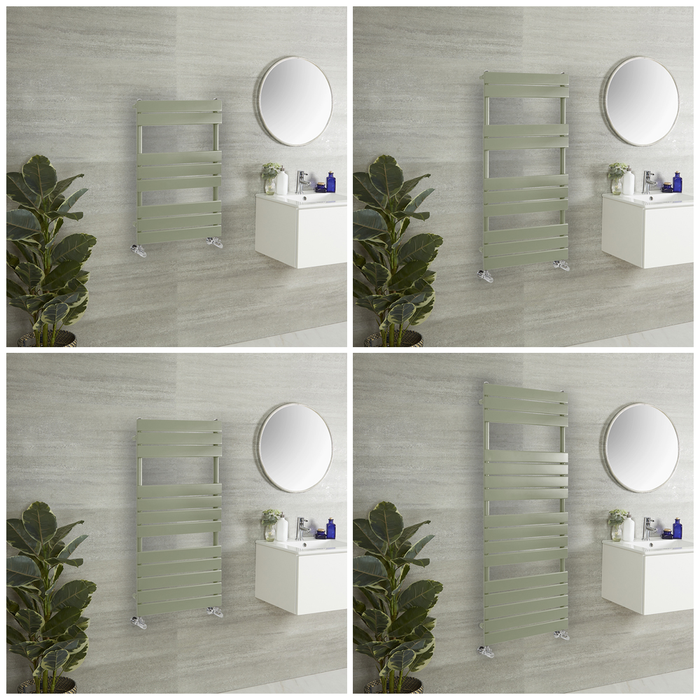 Sèche-serviettes design plat - Vert (Sage Leaf Green) - Choix de tailles - Lustro