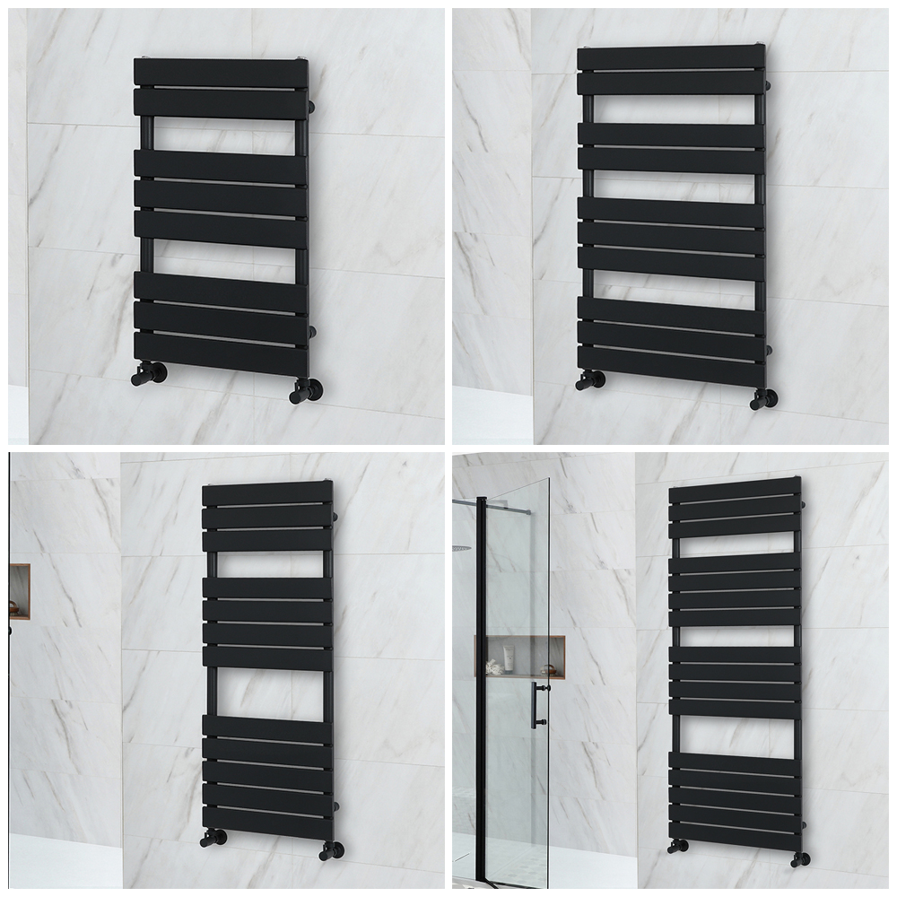 Sèche-serviettes design plat – Noir – Choix de tailles - Lustro