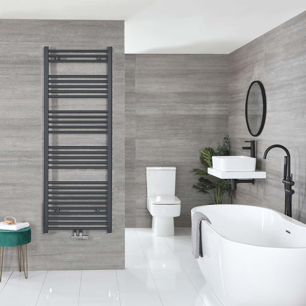 Sèche-serviettes à raccordement central – Anthracite – 160 x 60 cm - Neva