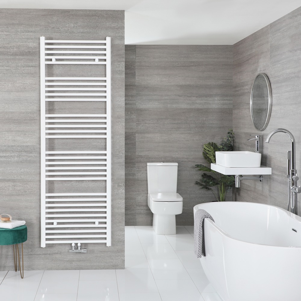 Sèche-serviettes à raccordement central – Blanc – 178,5 x 60 cm - Neva