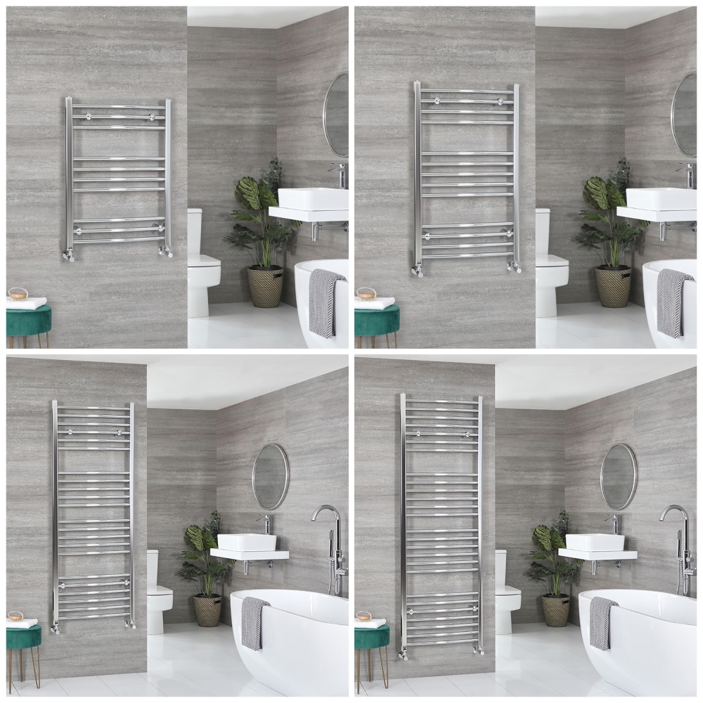 Sèche-serviettes incurvé – Chromé – Choix de tailles – Kent