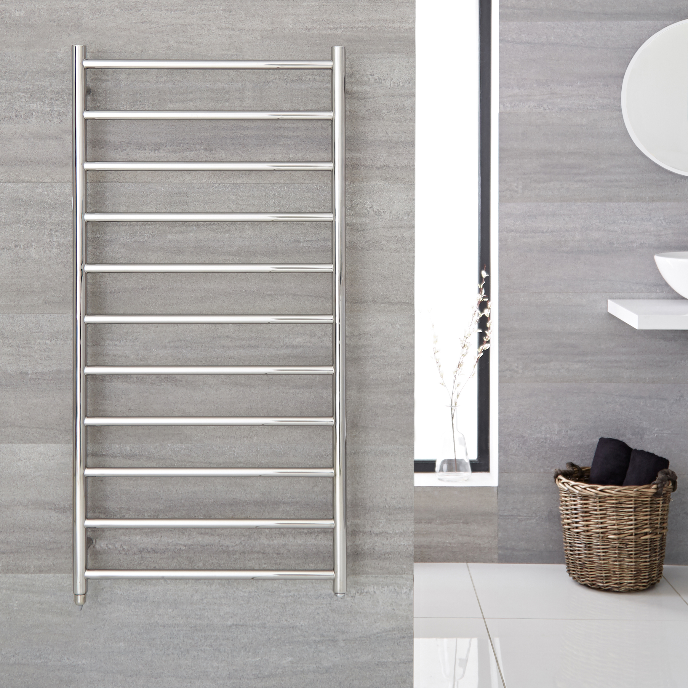 Sèche-serviettes électrique chromé 60cm x 100cm - Quo