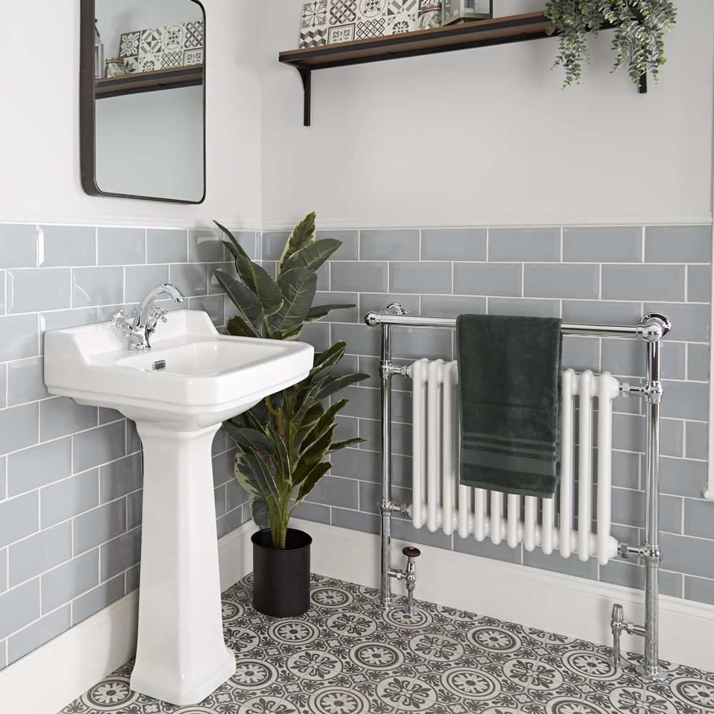 Lavabo sur colonne rétro – 56 cm x 45 cm (1 trou) - Richmond