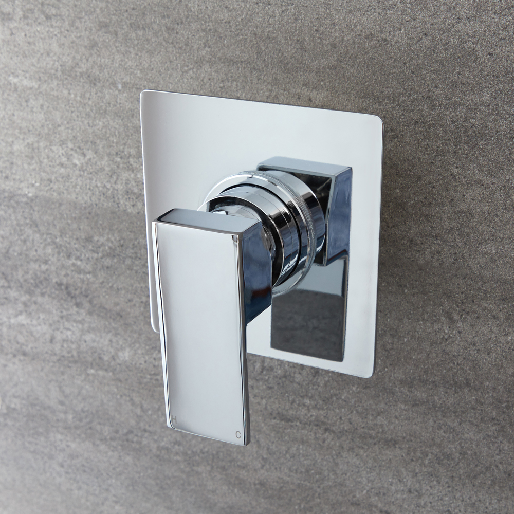 Mitigeur de douche mécanique carré – 1 fonction – Chromé - Kubix