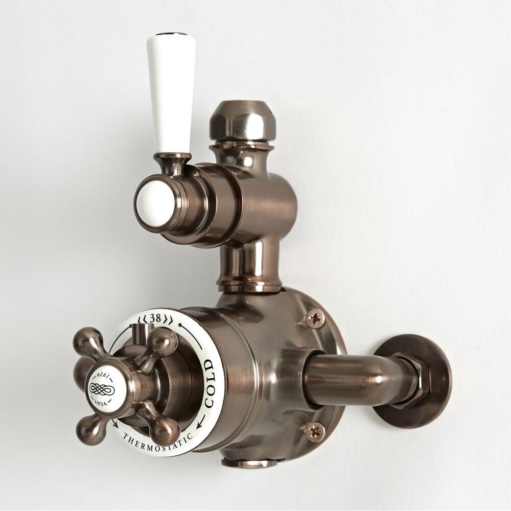 Mitigeur de douche thermostatique rétro exposé à une fonction – Bronze huilé - Elizabeth