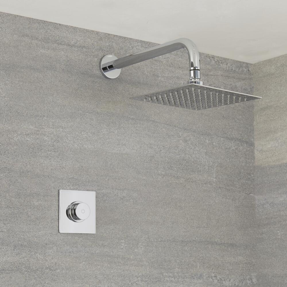 Douche digitale thermostatique avec pommeau carré mural – 1 fonction – Narus
