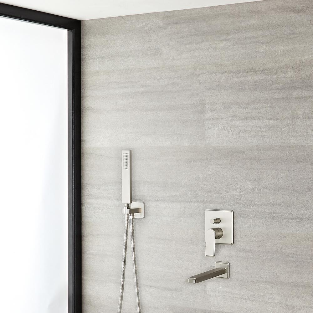 Mitigeur Mécanique - Douchette sur clip & Bec Verseur - Nickel brossé - Harting