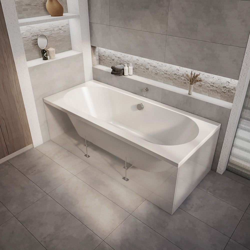 Baignoire rectangulaire double dos - Design moderne - 180 x 80 cm - Covelly - Hudson Reed