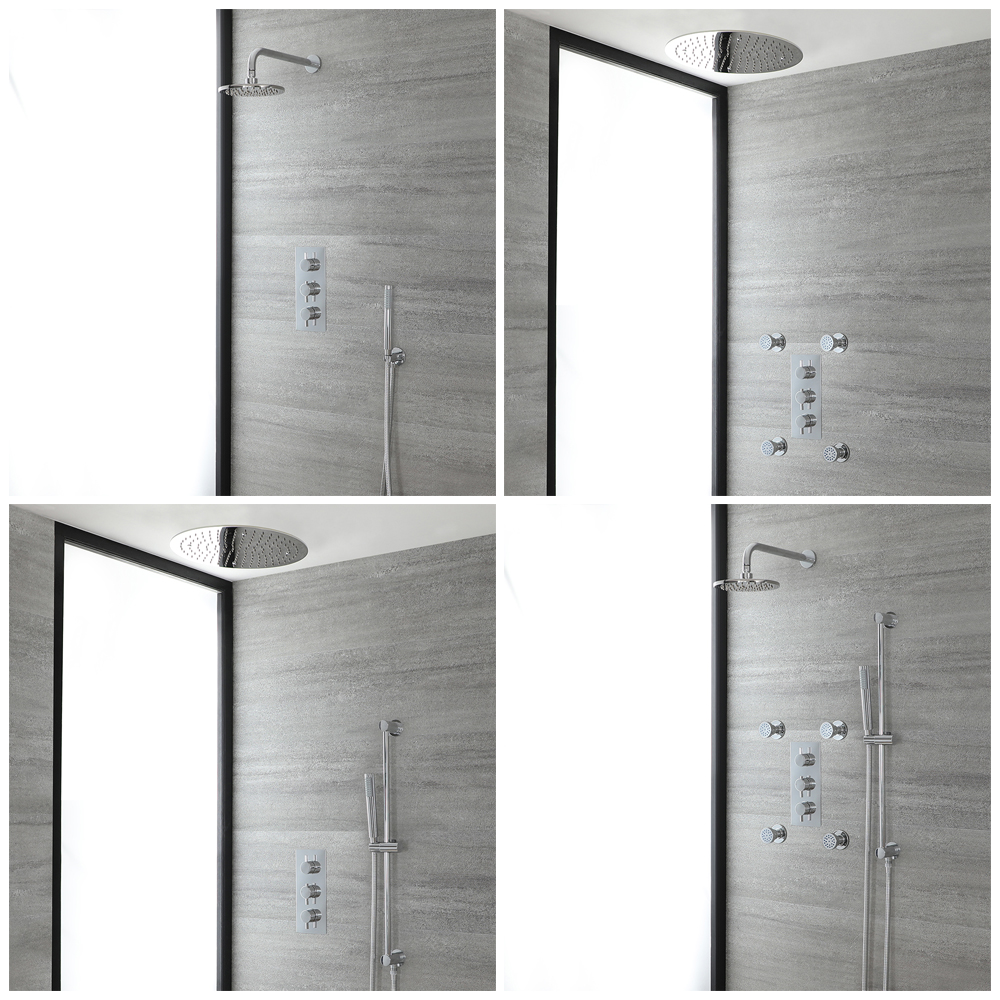 Kit de douche thermostatique – Chromé – Choix de fonctions – Como