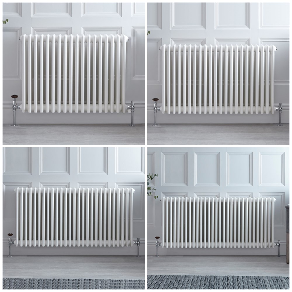 Radiateur style fonte horizontal – Blanc – Triple rangs – Choix de tailles - Stelrad Regal par Hudso
