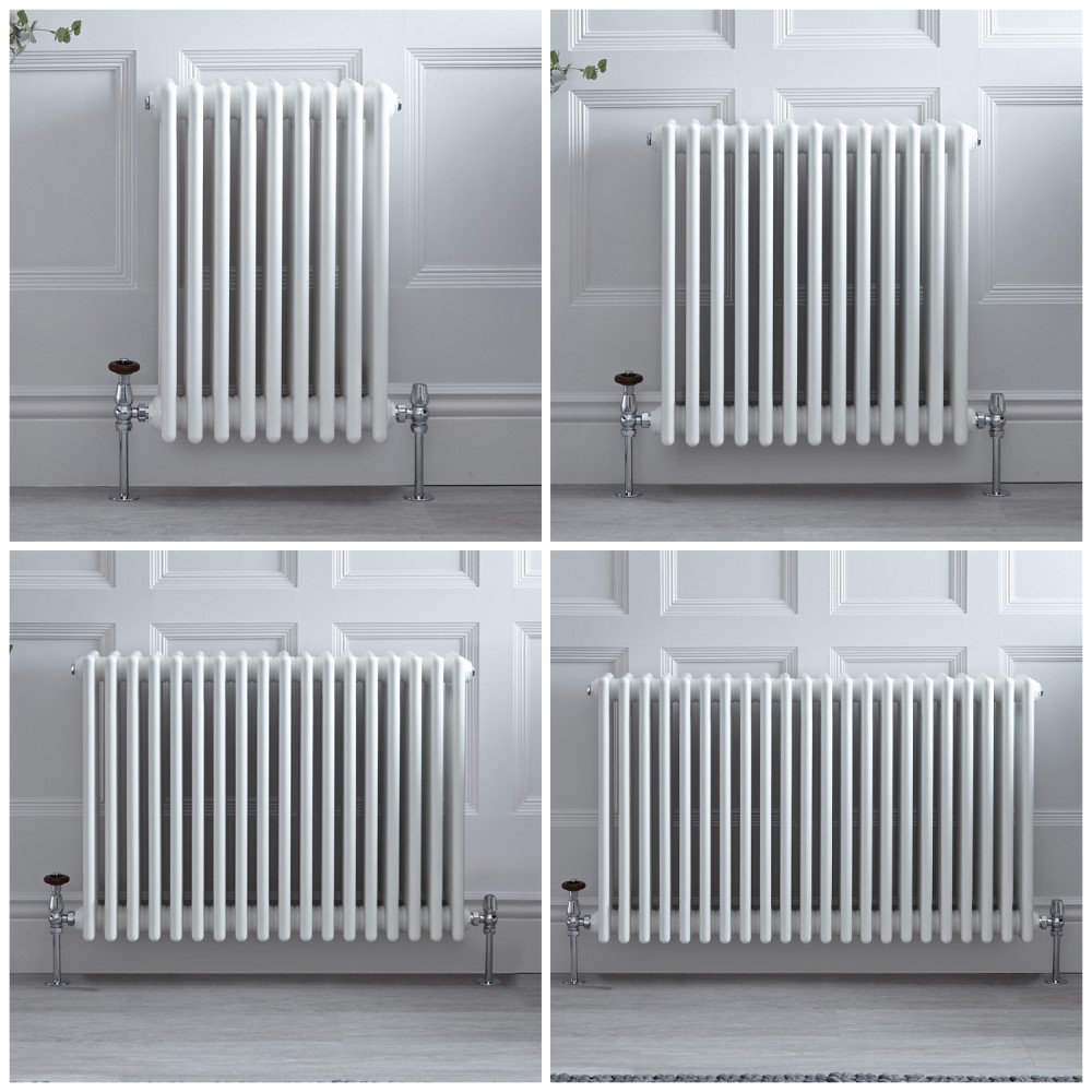 Radiateur style fonte horizontal – Blanc – Quatre rangs – Choix de tailles - Stelrad Regal par Hudso
