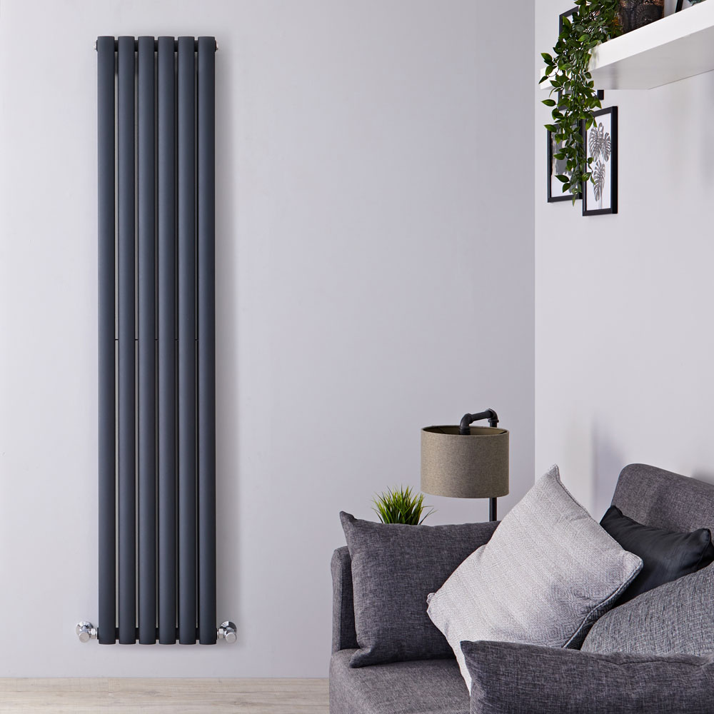 Radiateur design vertical – Anthracite – 178 cm x 35,4 cm – Double rangs – Vitality