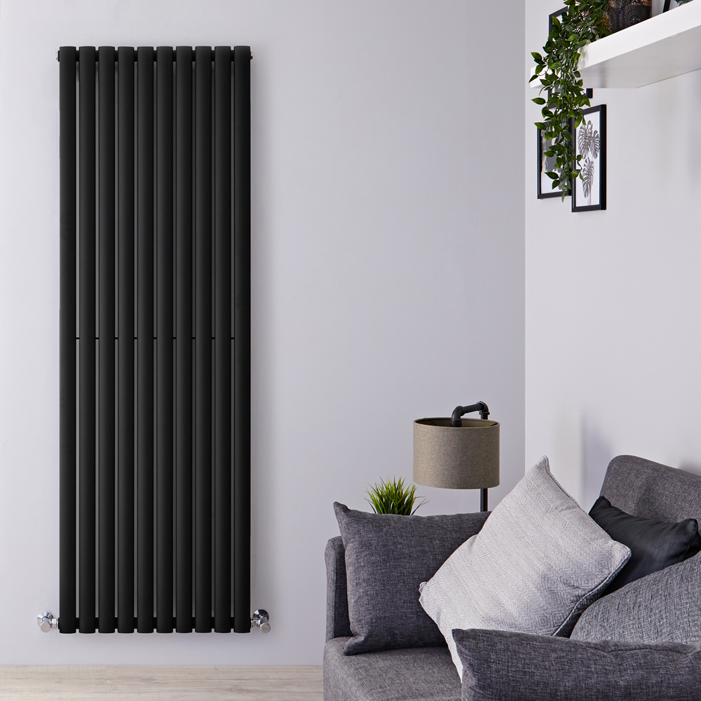 Radiateur Design Vertical - Noir mat - 178cm x 59cm x 5,5cm - 1487 Watts - Vitality