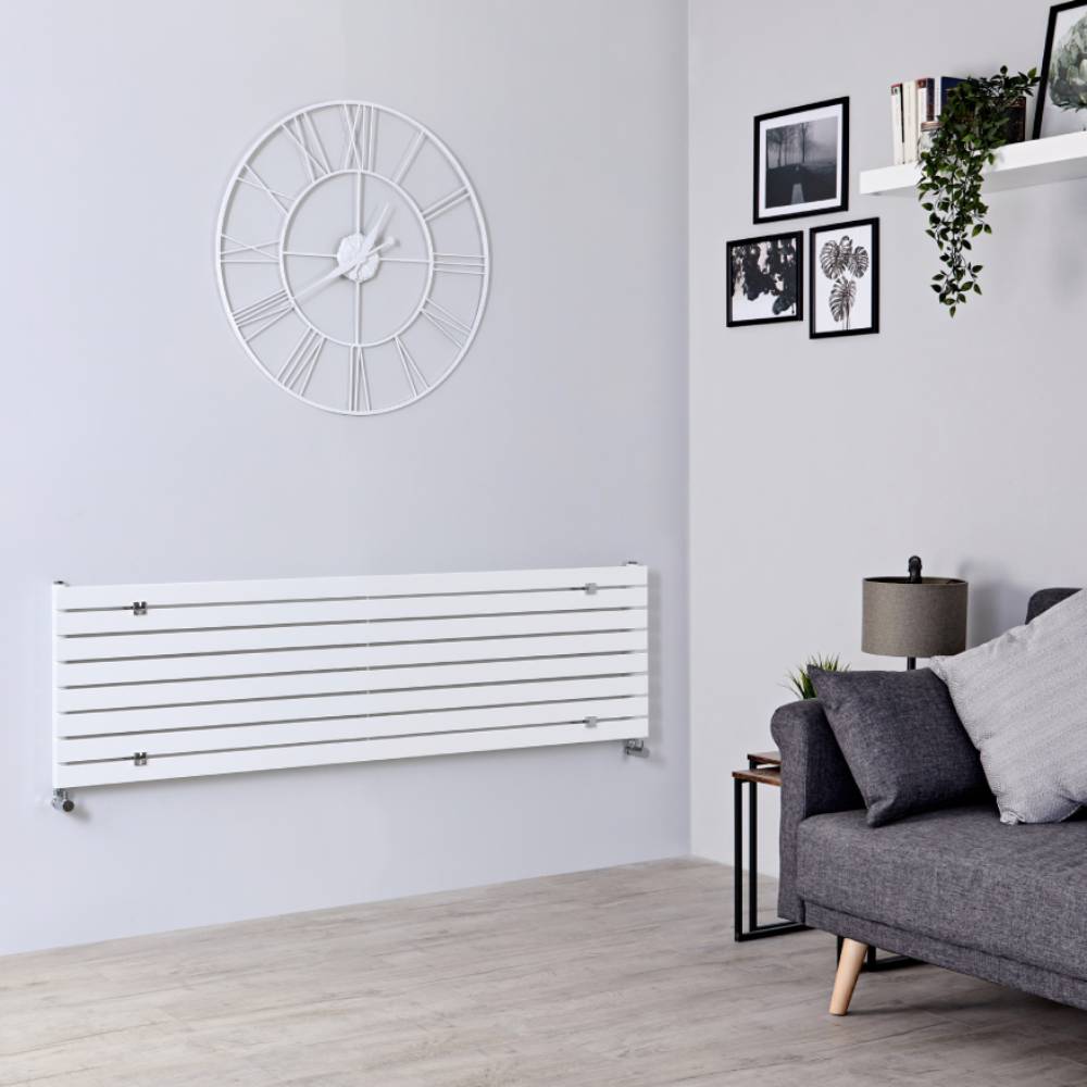 Radiateur Design Horizontal Blanc Sloane 47,2cm x 178cm x 5,4cm 1145 Watts