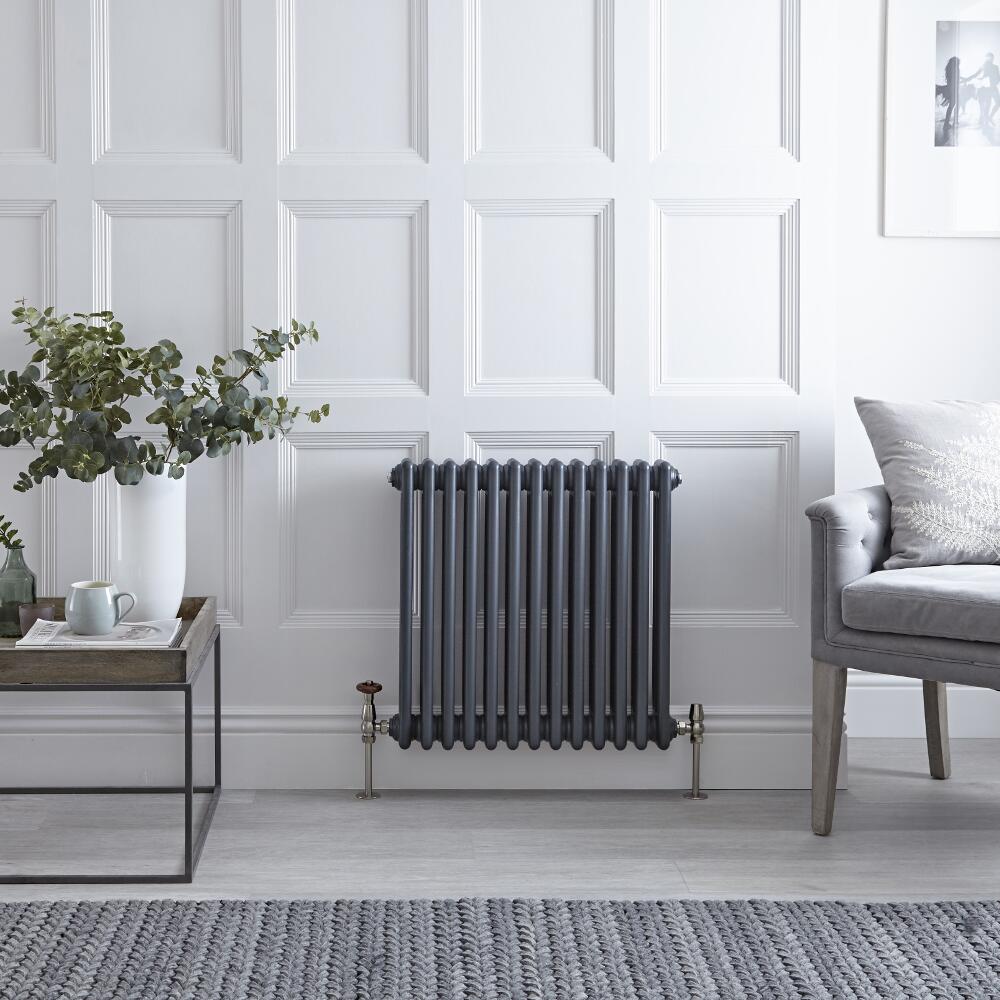 Radiateur Horizontal Style Fonte Anthracite Windsor 60cm x 60.5cm x 10cm 1060 Watts
