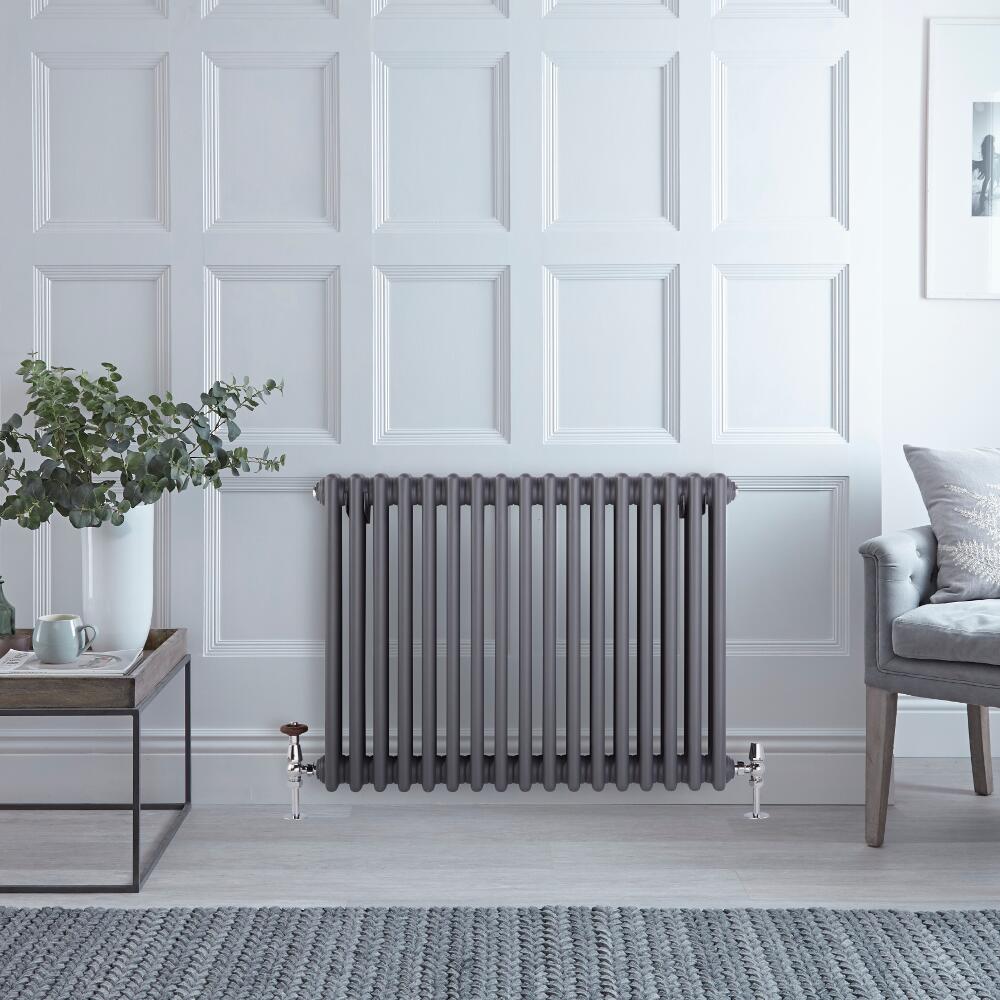 Radiateur Horizontal Style Fonte Anthracite Windsor 60cm x 78,5cm x 10cm 1243 Watts