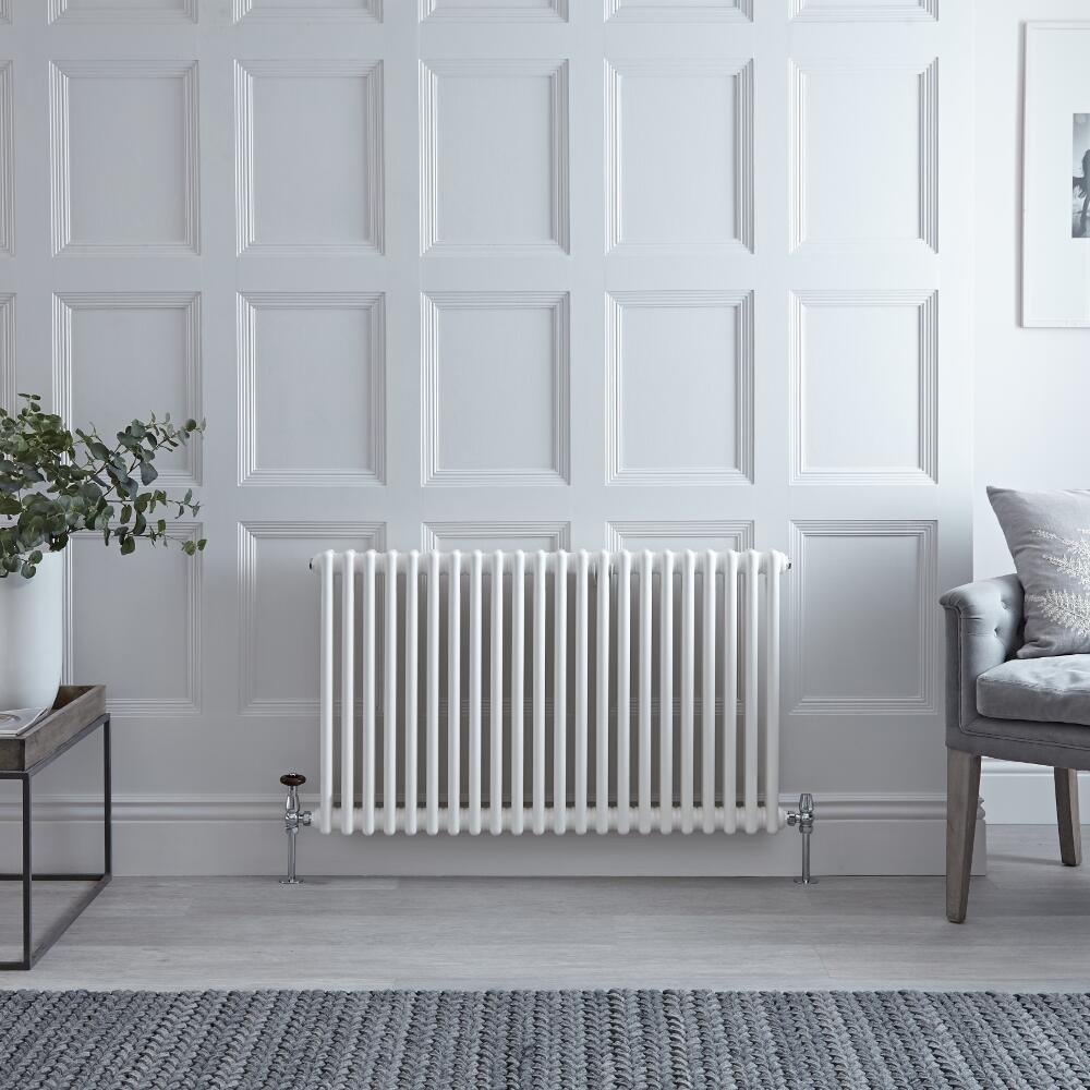 Radiateur Horizontal Style Fonte Blanc Windsor 60cm x 101cm x 6,8cm 1249 Watts