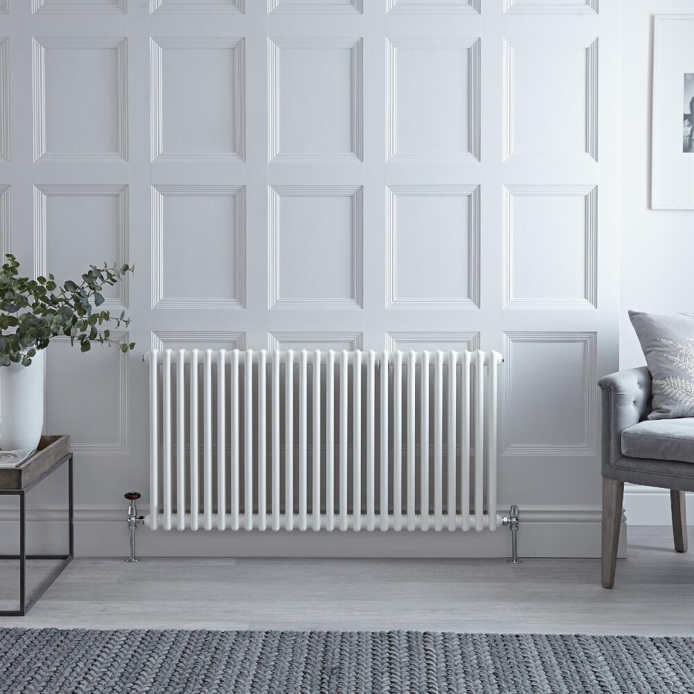 Radiateur Horizontal Style Fonte Blanc Windsor 60cm x 119cm x 6,8cm 1476 Watts