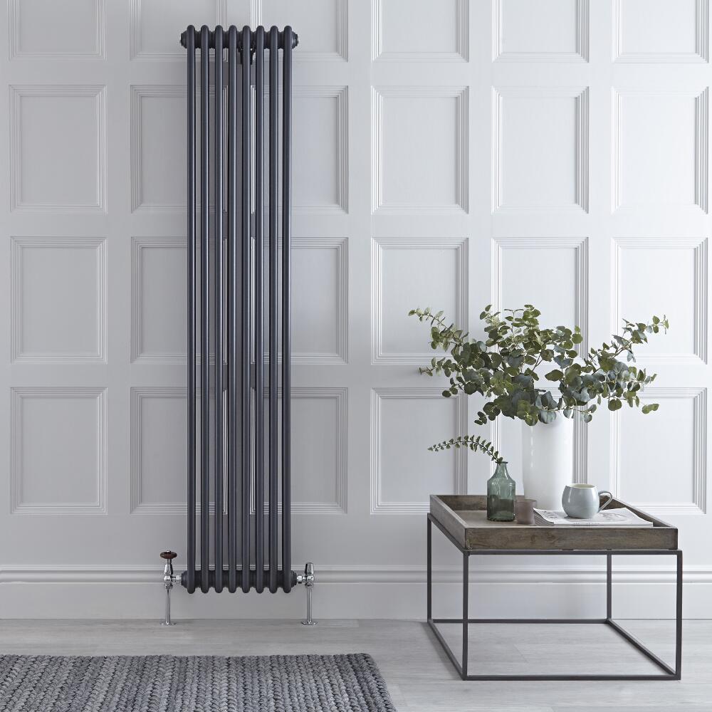 Radiateur vertical style fonte – 180 cm x 38 cm – Anthracite – Triple rangs – Windsor