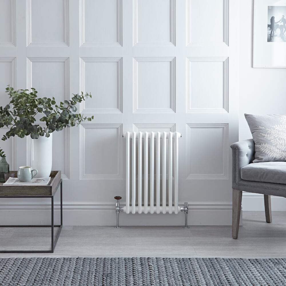 Radiateur Horizontal Style Fonte Blanc Windsor 60cm x 42,5cm x 6,6cm 568 Watts
