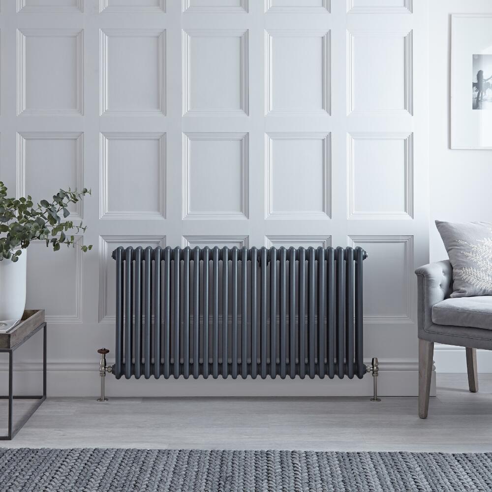 Radiateur Horizontal Style Fonte Anthracite Windsor 60cm x 119.3cm x 10cm 1900 Watts