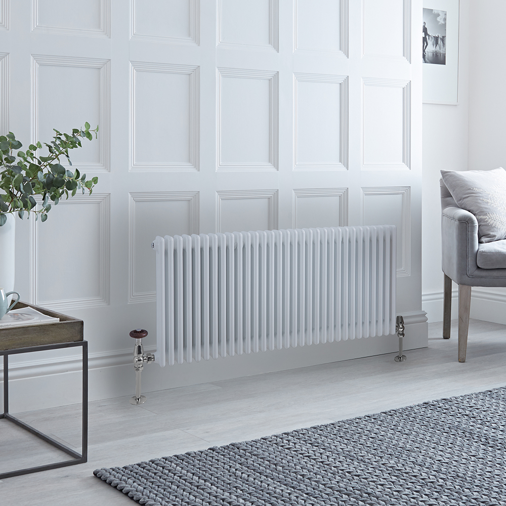 Radiateur style fonte horizontal – Blanc – 60 cm x 141,5 cm – Triple rangs – Windsor