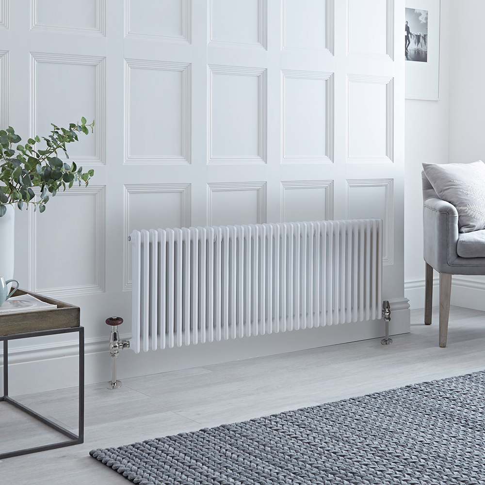 Radiateur style fonte horizontal – Blanc – 60 cm x 159,5 cm – Triple rangs – Windsor