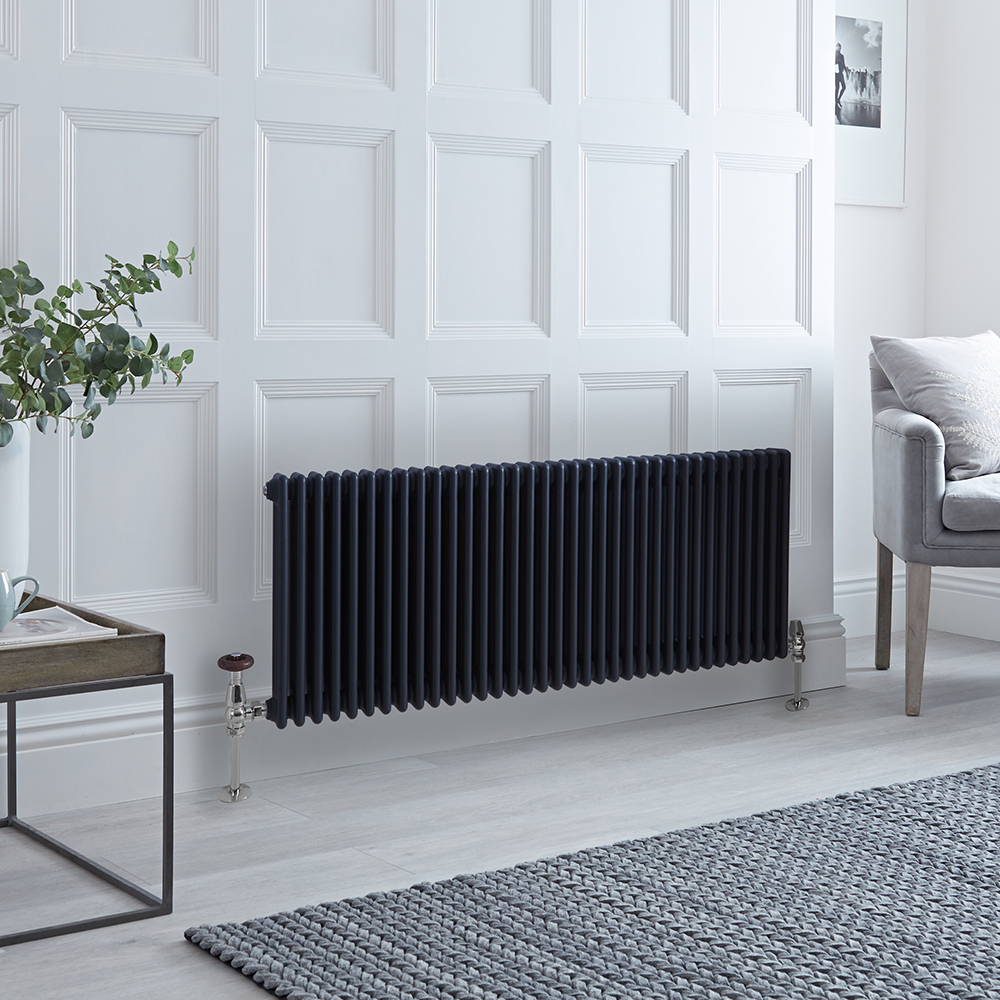 Radiateur style fonte horizontal – Anthracite – 60 cm x 159,5 cm – Triple rangs – Windsor