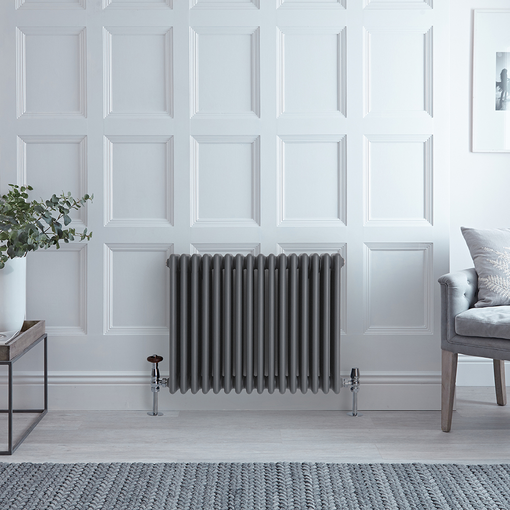 Radiateur style fonte horizontal – Anthracite – 60 cm x 78,5 cm – Quatre rangs – Windsor