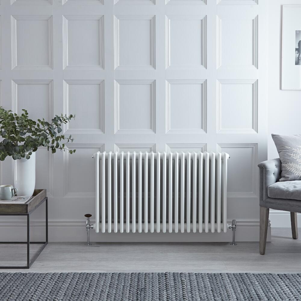 Radiateur horizontal style fonte à colonnes – Blanc – 60 cm x 101 cm – Quatre rangs - Windsor