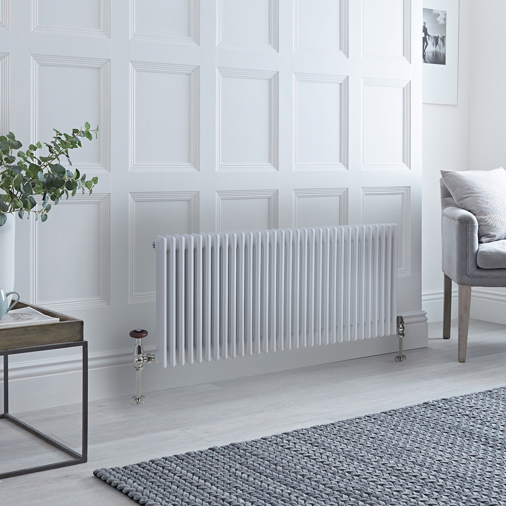 Radiateur style fonte horizontal – Blanc – 60 cm x 141,5 cm – Quatre rangs – Windsor