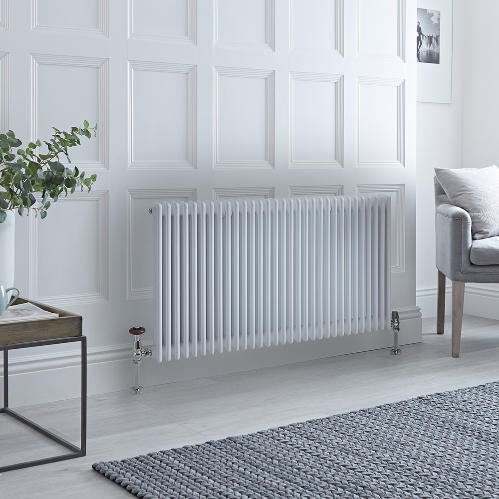 Radiateur style fonte horizontal – Blanc – 75 cm x 141,5 cm – Triple rangs – Windsor