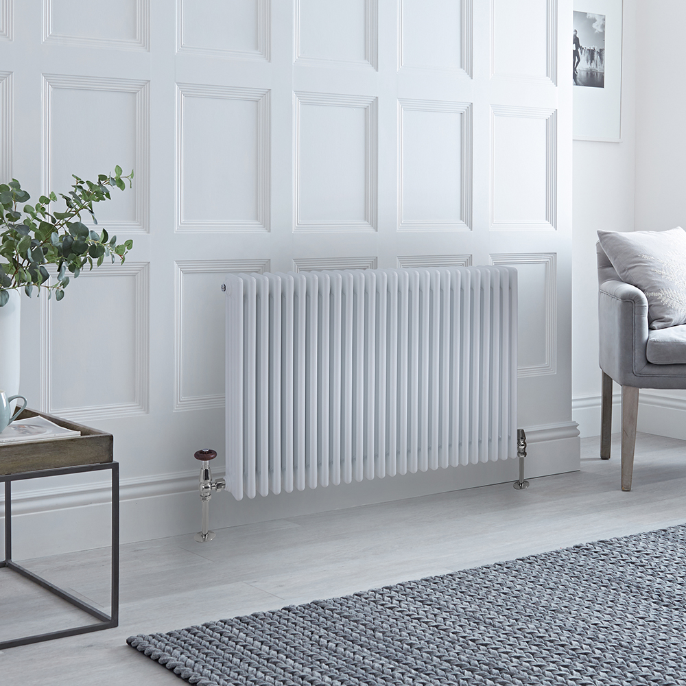 Radiateur style fonte horizontal – Blanc – 75 cm x 119 cm – Quatre rangs – Windsor