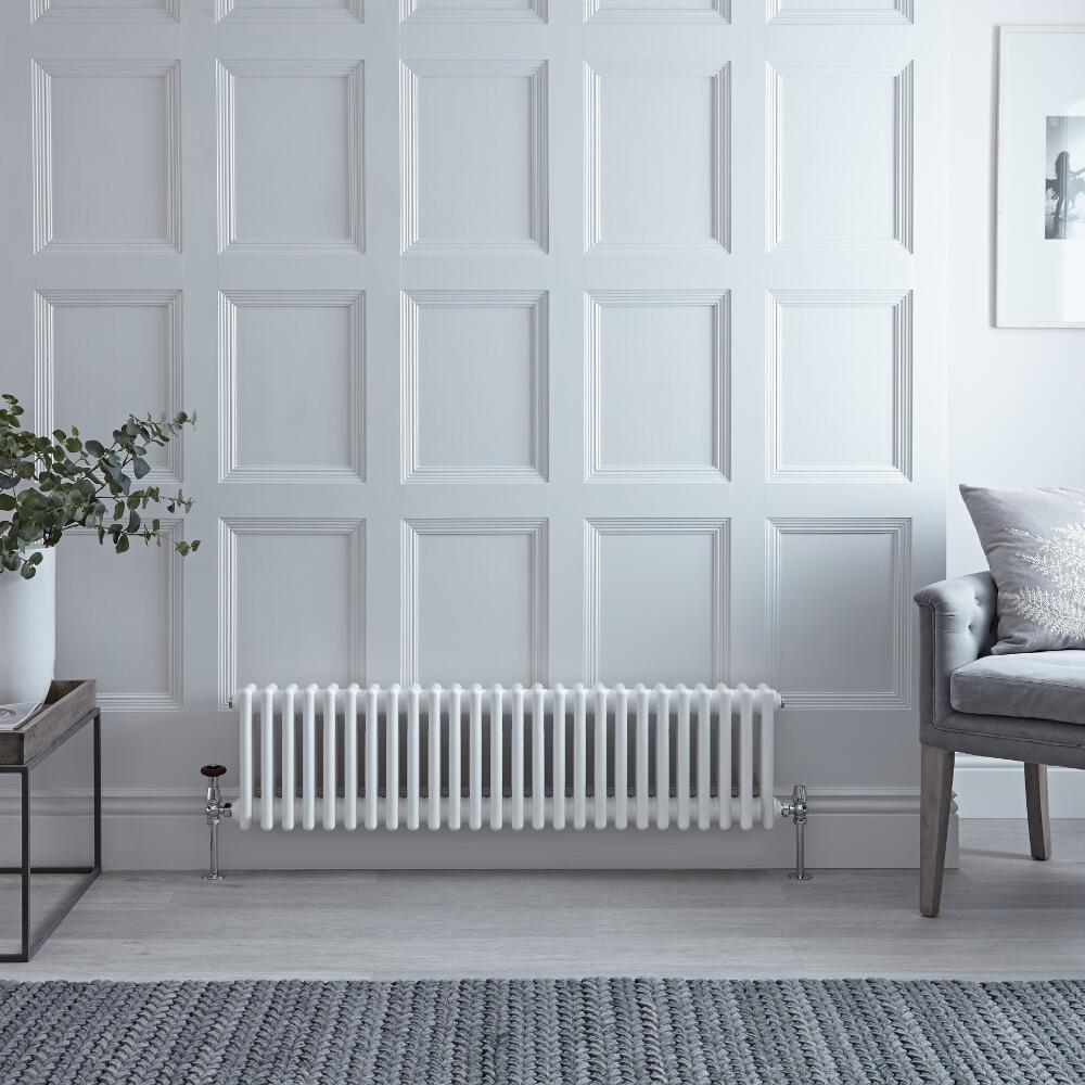Radiateur Horizontal Style Fonte Blanc Windsor 30cm x 119cm x 10cm 1051 Watts