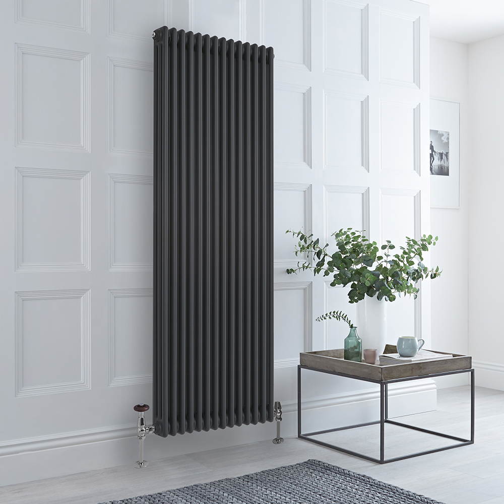 Radiateur style fonte vertical – Anthracite – 180 cm x 65 cm – Triple rangs – Windsor