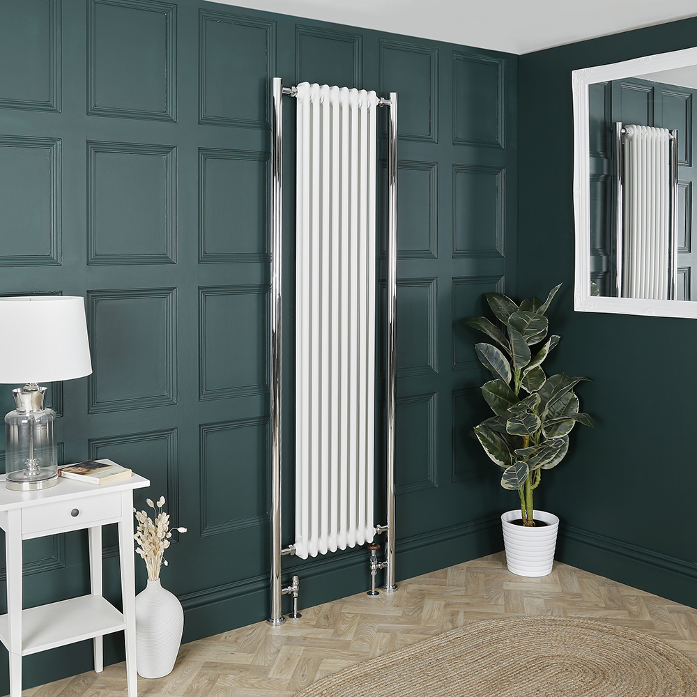 Radiateur style fonte vertical – Double rangs – Blanc – Choix de tailles et de couleur des rallonges