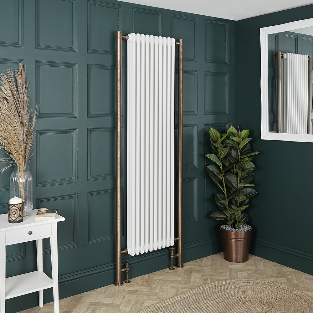 Radiateur vertical rétro – Triple rangs – Blanc – Choix de tailles et de couleur de rallonges - Wind