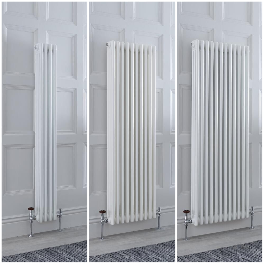 Radiateur style fonte rétro vertical – Blanc - Triple rang – Choix de tailles - Windsor