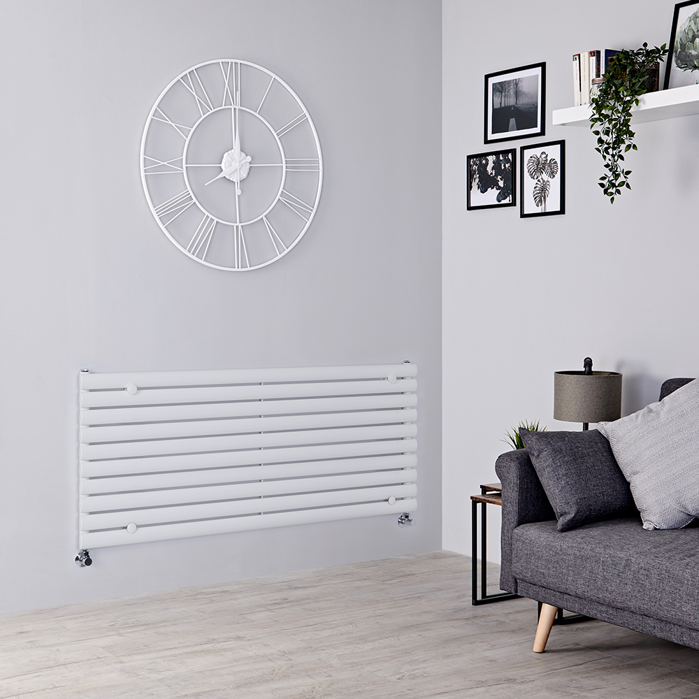 Radiateur design horizontal – Blanc – 59 cm x 140 cm – Vitality