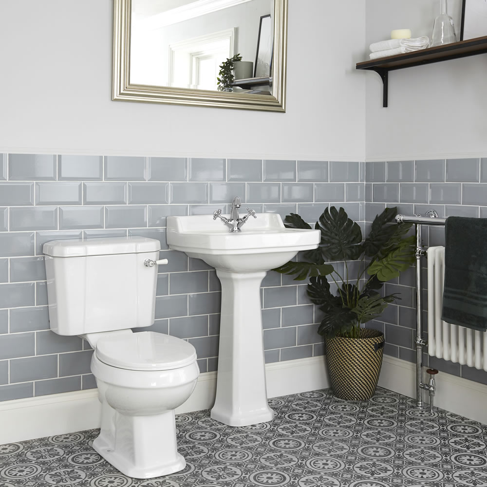 Pack WC et lavabo sur colonne rétro - Richmond