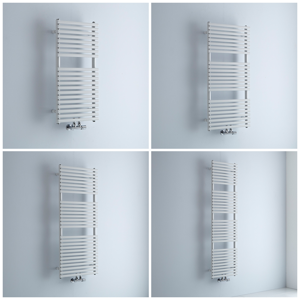 Sèche-serviettes – Raccordement central – Blanc – Choix de tailles - Magera