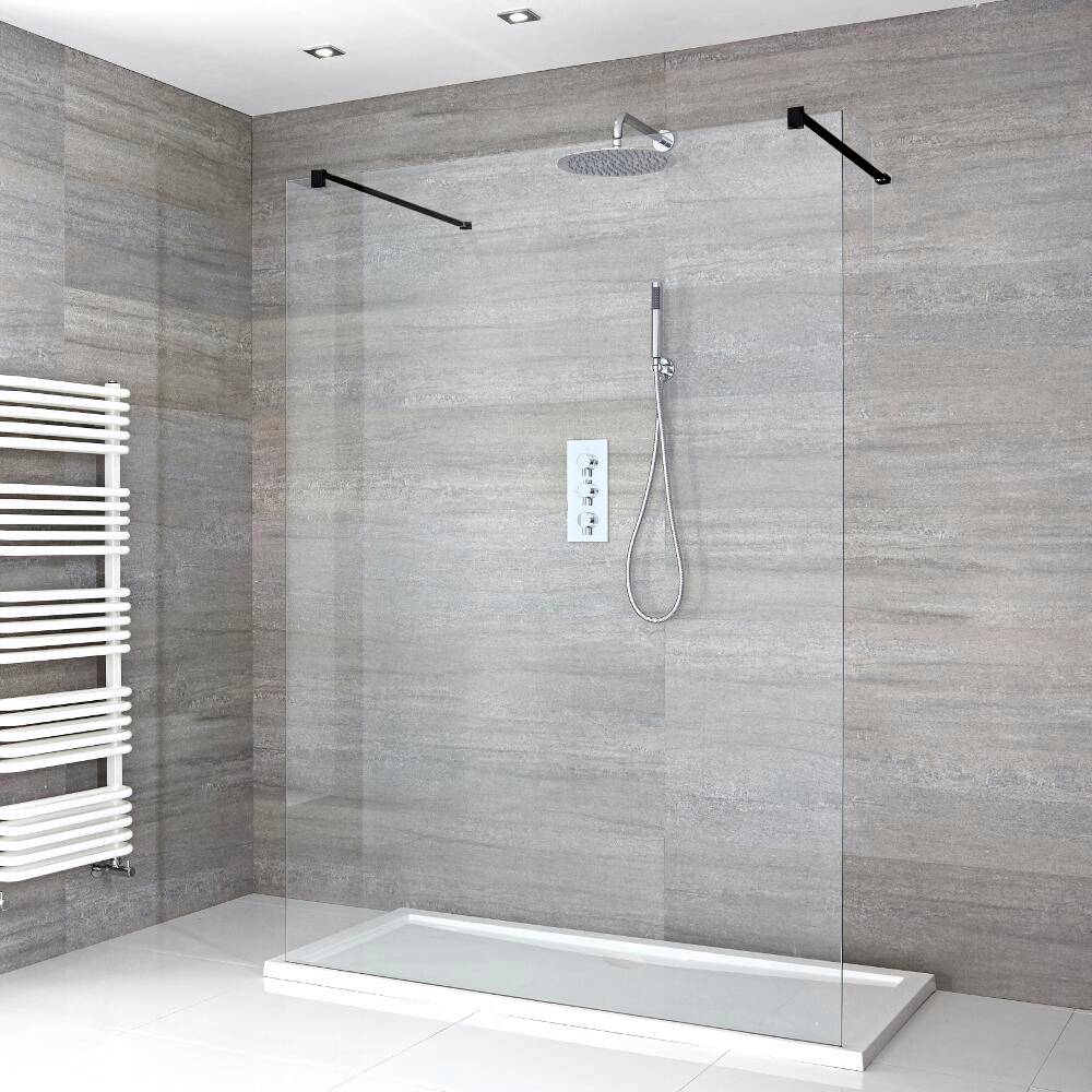 Douche italienne avec receveur de douche – multiples tailles disponibles – Nox